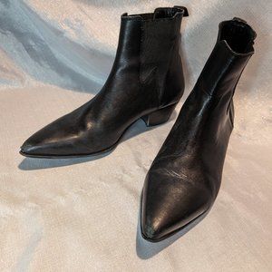 ASOS Mens Chelsea Beatle Boots 11 Leather Lightening Bolt Black Sold Out Mod EUC